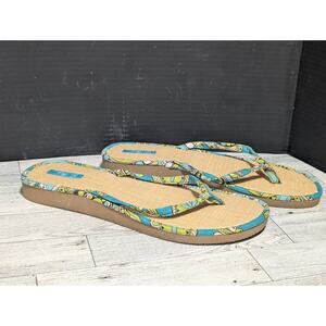 Women's Multi Colored Vera Bradley Summer Flip Flop Sandal Shoes Size Large 8-9